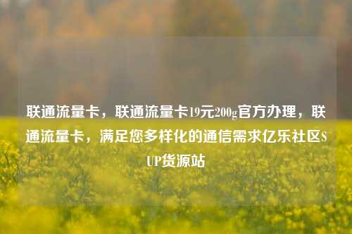 联通流量卡	，联通流量卡19元200g官方办理，联通流量卡，满足您多样化的通信需求亿乐社区SUP货源站  第1张